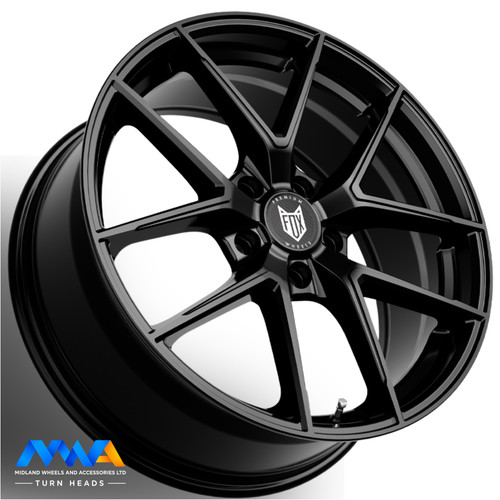 Fox fx5 black alloy wheels - 18",